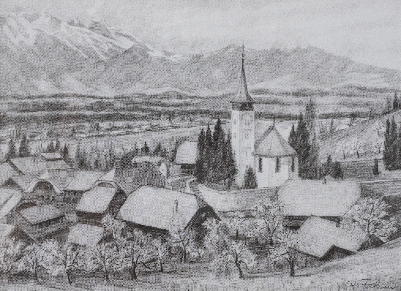 Fahrni Robert, Dorf Umgebung Thun, 1107