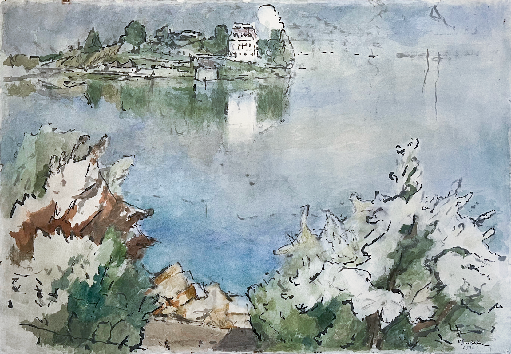 Surbek Victor, Brienzersee, lseltwald, September 1934, 1072, (bereits verkauft)
